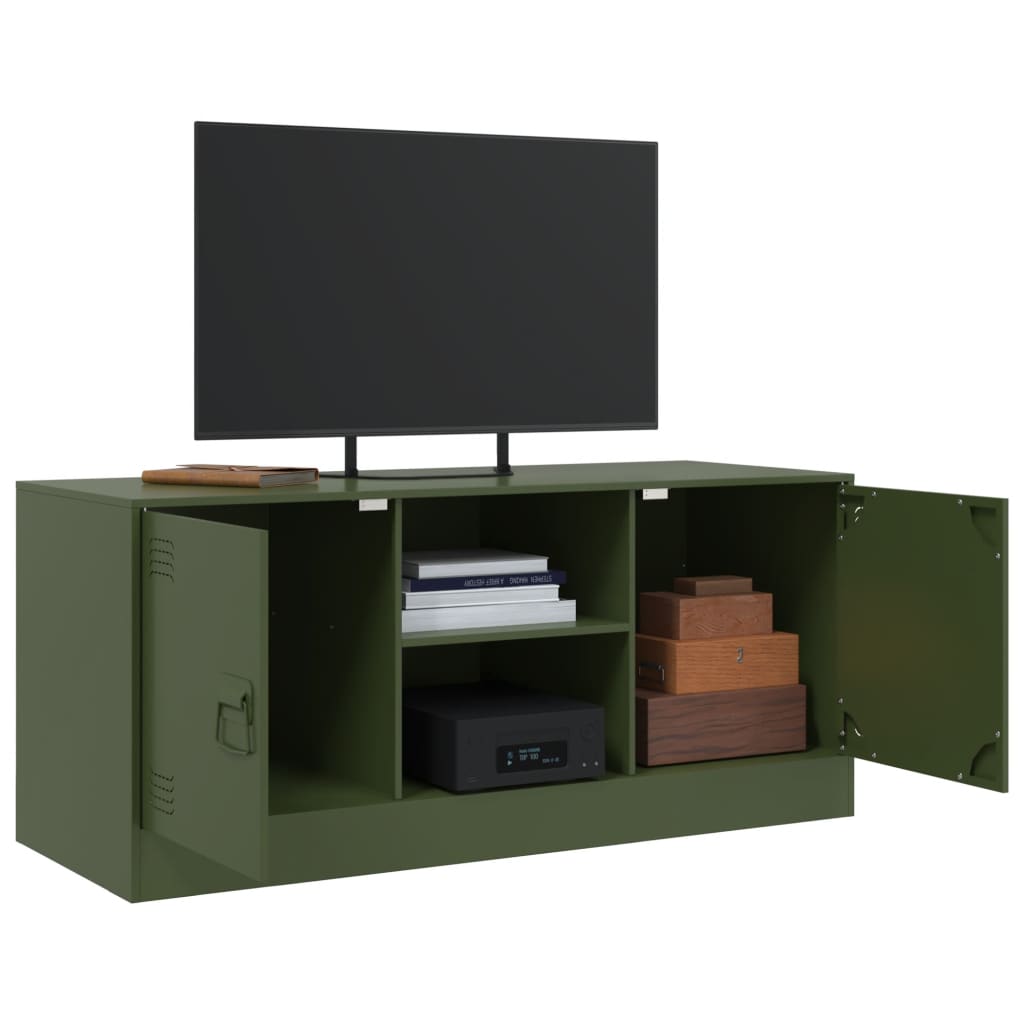 TV-Schrank Olivgrün 99x39x44 cm Stahl