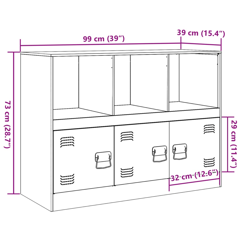 Sideboard Olivgrün 99x39x73 cm Stahl