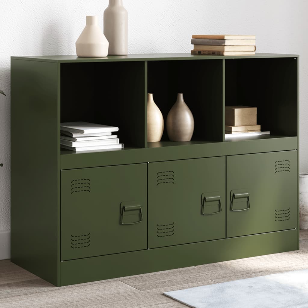 Sideboard Olivgrün 99x39x73 cm Stahl