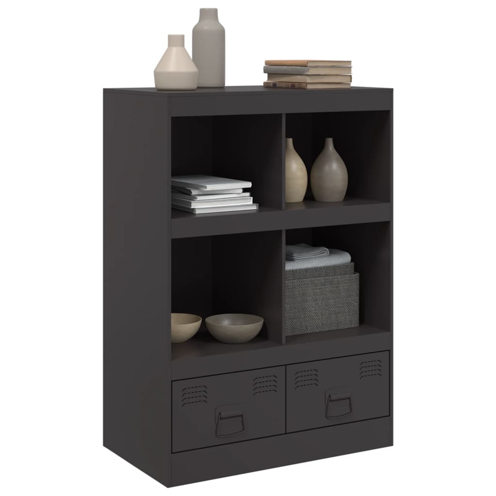 Highboard Schwarz 67x39x95 cm Stahl