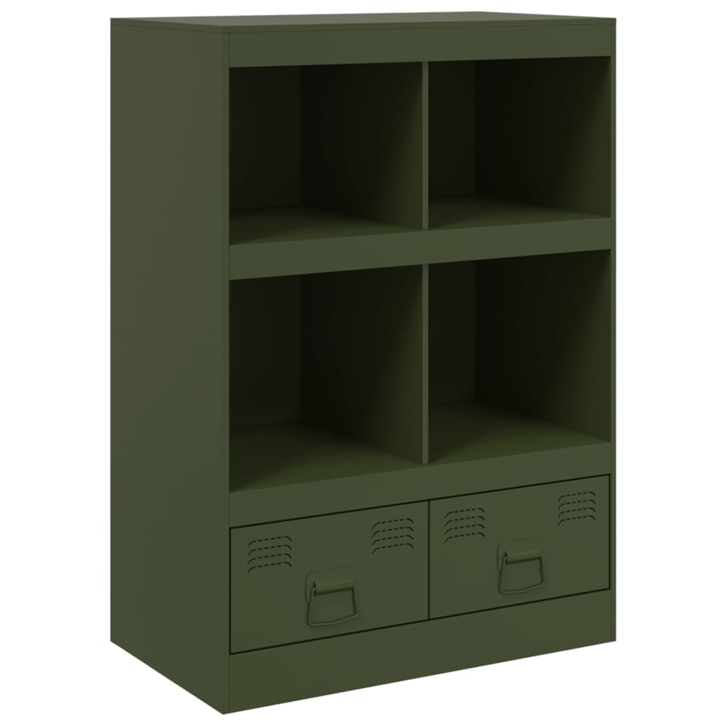 Highboard Olivgrün 67x39x95 cm Stahl