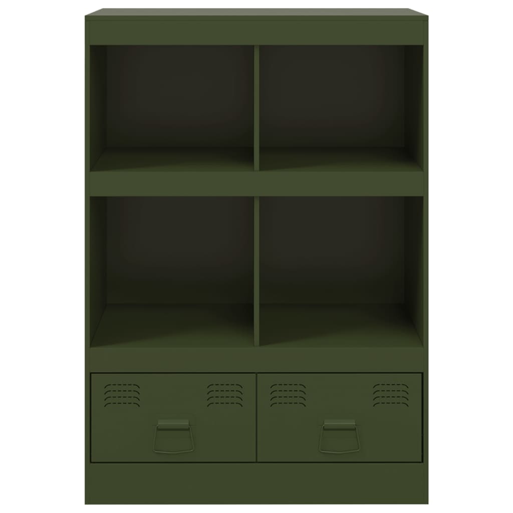 Highboard Olivgrün 67x39x95 cm Stahl