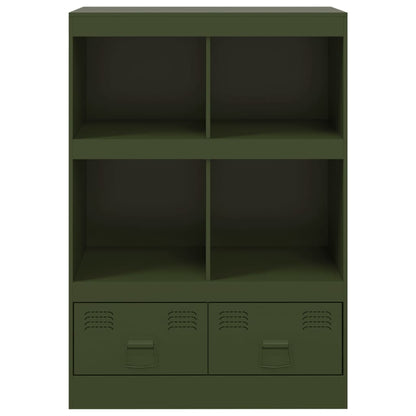 Highboard Olivgrün 67x39x95 cm Stahl