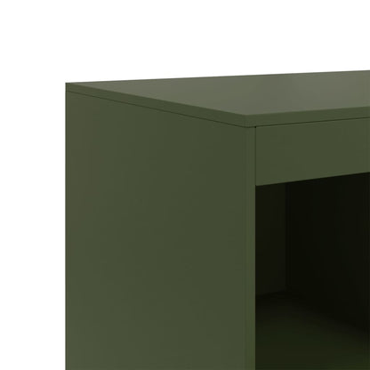 Highboard Olivgrün 67x39x95 cm Stahl