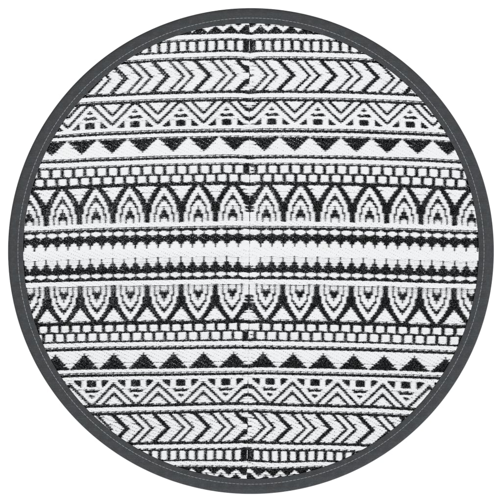 Outdoor-Teppich ARAKIL Schwarz Ø160 cm PP