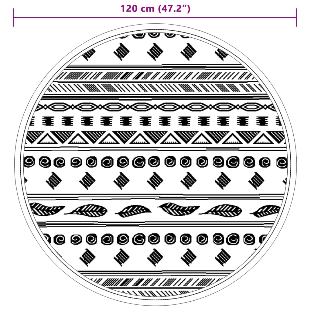 Outdoor-Teppich Grau Ø120 cm PP