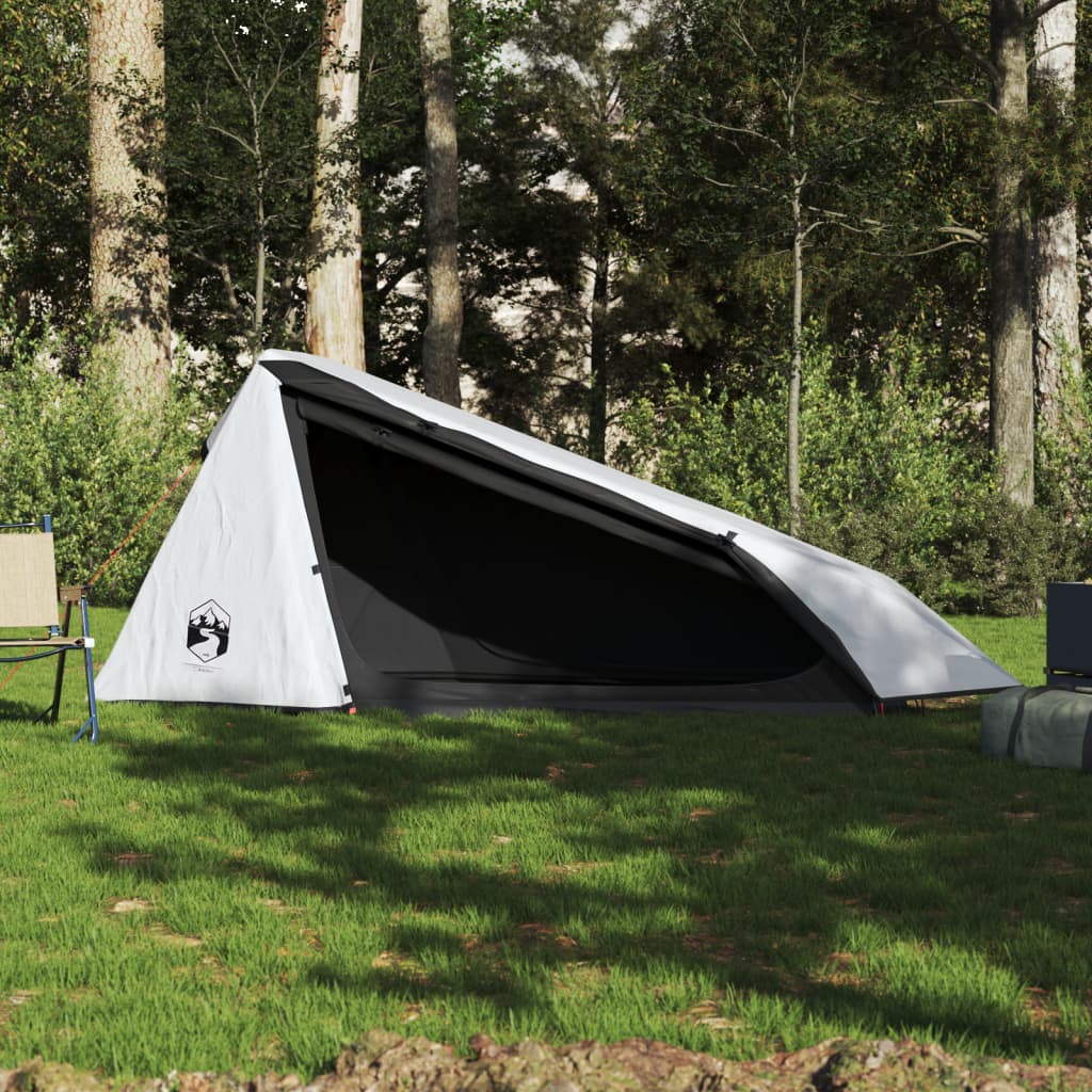 Tunnel-Campingzelt 1 Person Weiß Verdunkelt Wasserdicht