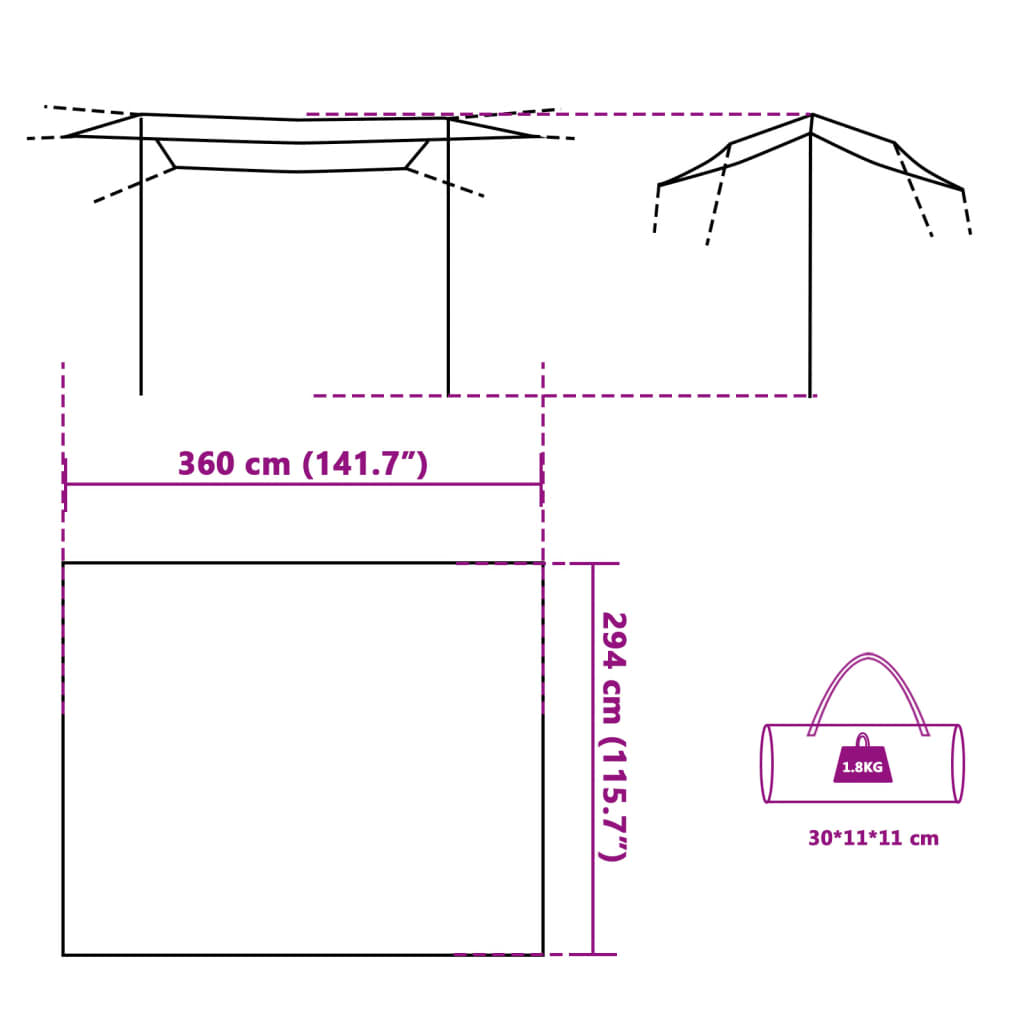 Tarp Grün 360x294 cm Wasserdicht