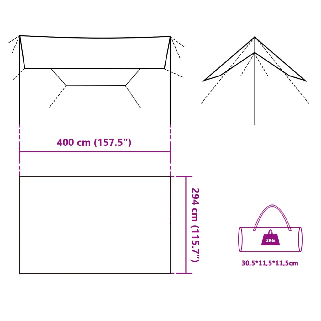 Tarp Grün 400x294 cm Wasserdicht