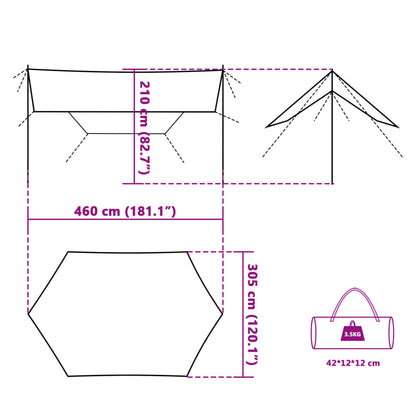 Tarp Grün 460x305x210 cm Wasserdicht