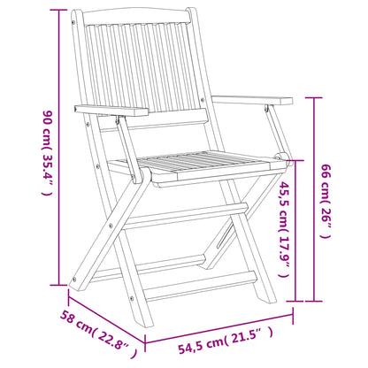 Gartenstühle 2 Stk. Klappbar 58x54,5x90 cm Massivholz Akazie