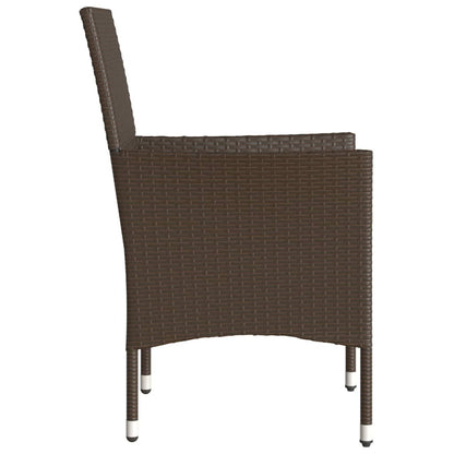 Gartenstühle mit Kissen 2 Stk. Braun Poly Rattan