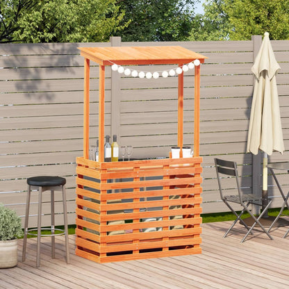 Gartenbar mit Dach Braun 112,5x57x195,5 cm Massivholz Kiefer