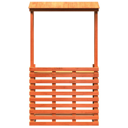 Gartenbar mit Dach Braun 112,5x57x195,5 cm Massivholz Kiefer