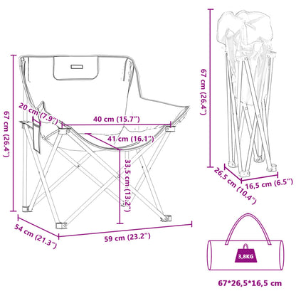 Campingstühle 2 Stk. mit Tasche Klappbar Blau