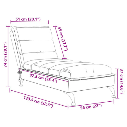 Massage-Chaiselongue mit Kissen Dunkelgrau Stoff