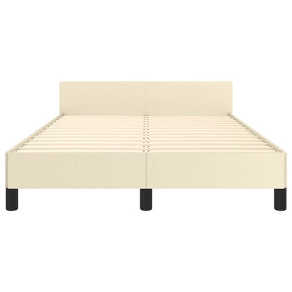 Bettgestell ohne Matratze Creme 120x190 cm Kunstleder