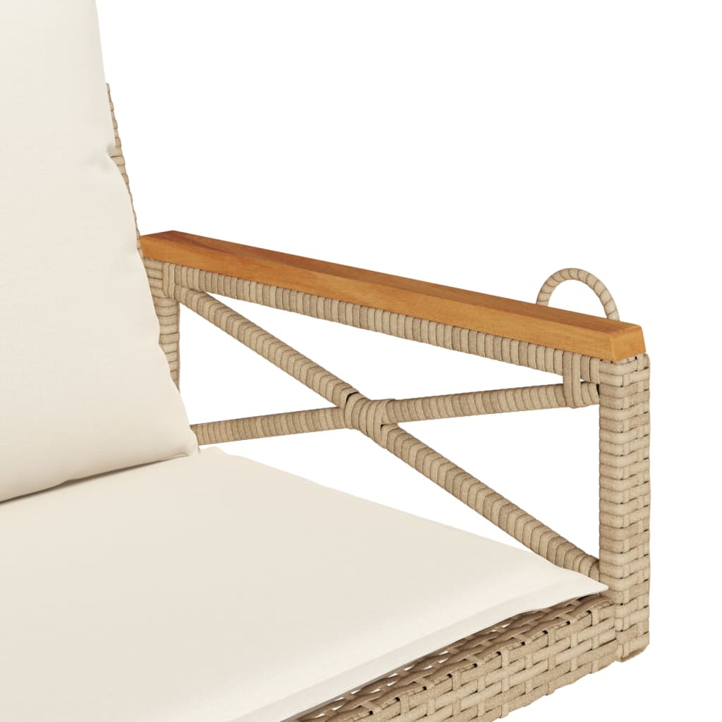 Hängesessel mit Kissen Beige 63x62x40 cm Poly Rattan