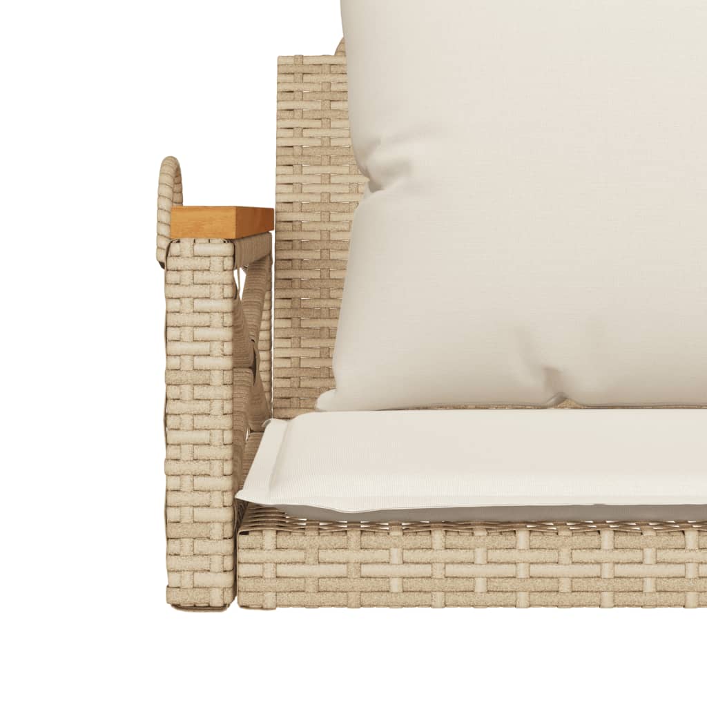 Hängesessel mit Kissen Beige 63x62x40 cm Poly Rattan