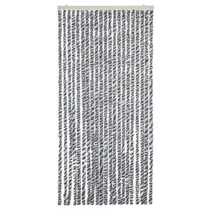 Fliegenvorhang Grau, Schwarz und Weiß 90x220 cm Chenille