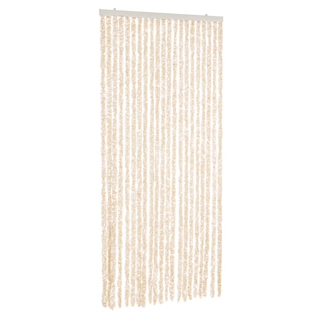 Fliegenvorhang Beige und Weiß 56x200 cm Chenille