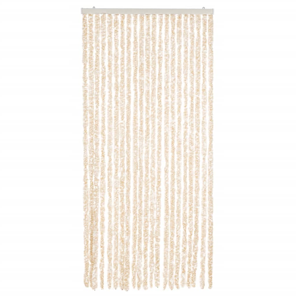 Fliegenvorhang Beige und Weiß 90x200 cm Chenille