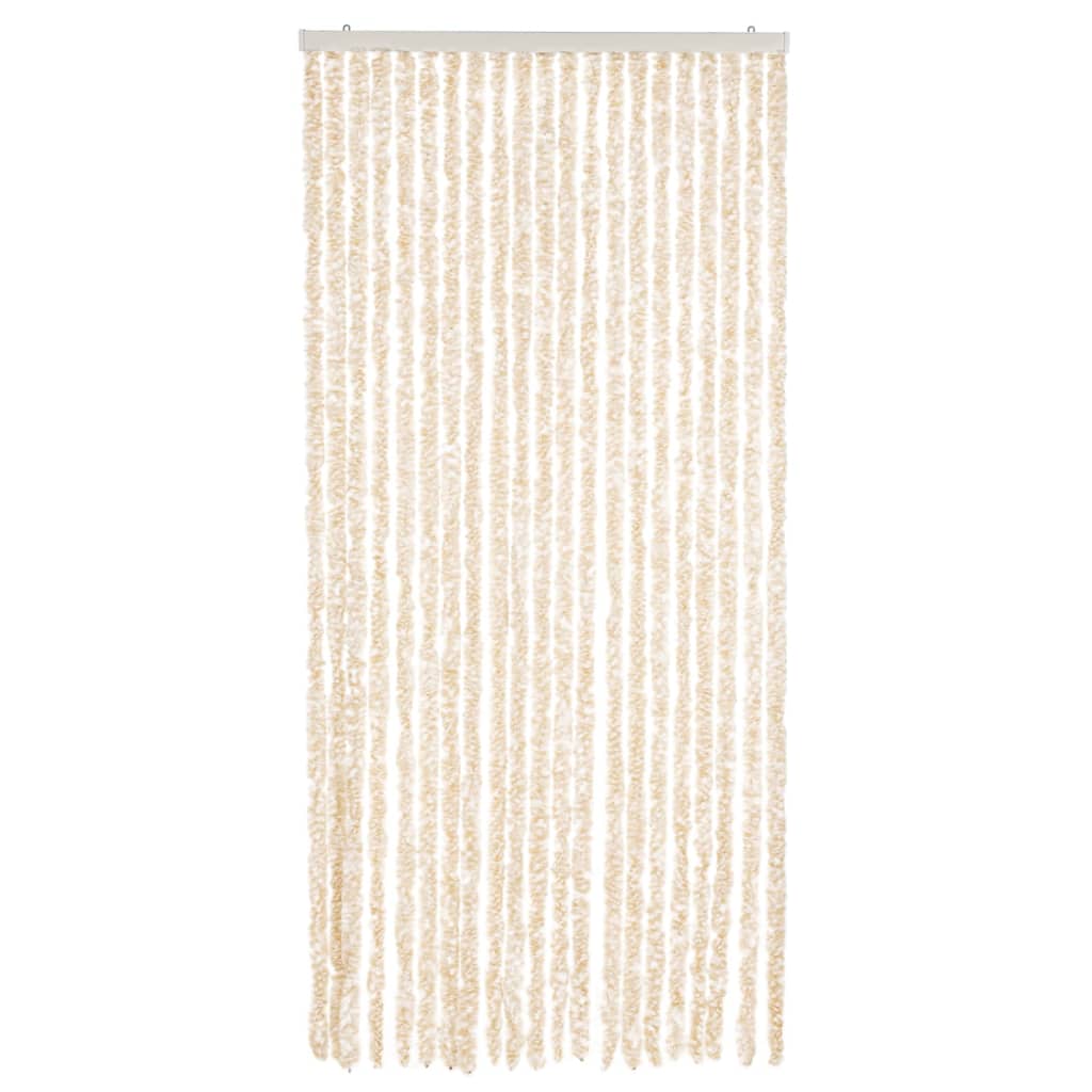 Fliegenvorhang Beige und Weiß 90x220 cm Chenille