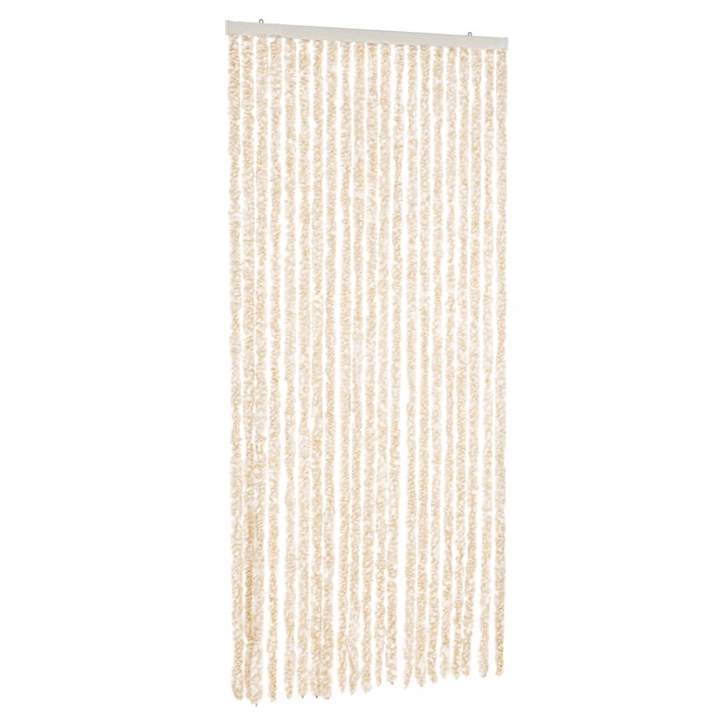 Fliegenvorhang Beige und Weiß 100x220 cm Chenille