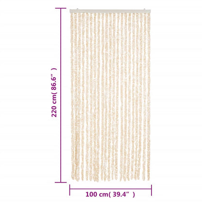 Fliegenvorhang Beige und Weiß 100x220 cm Chenille