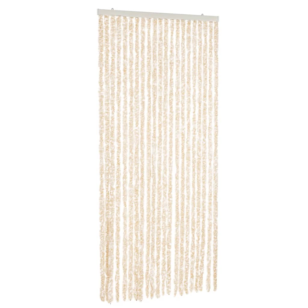 Fliegenvorhang Beige und Weiß 100x230 cm Chenille