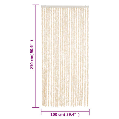 Fliegenvorhang Beige und Weiß 100x230 cm Chenille