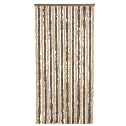 Fliegenvorhang Dunkelbraun und Beige 100x200 cm Chenille