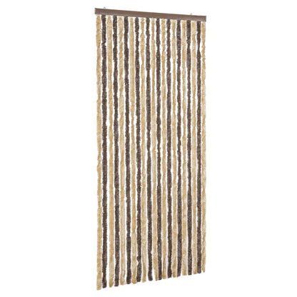 Fliegenvorhang Dunkelbraun und Beige 100x220 cm Chenille