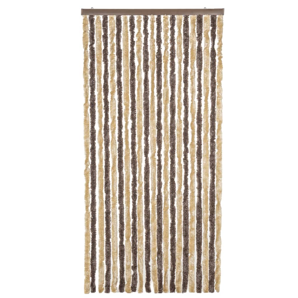 Fliegenvorhang Dunkelbraun und Beige 100x220 cm Chenille