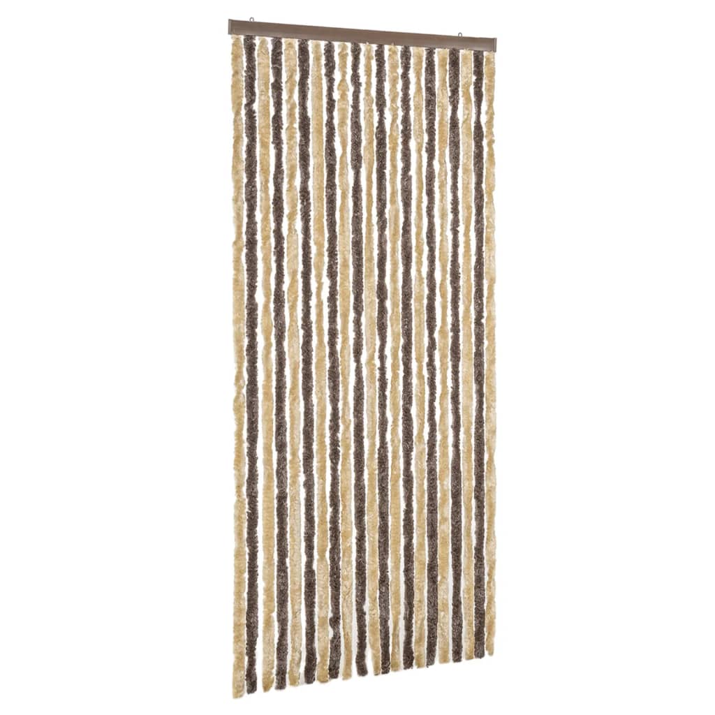 Fliegenvorhang Dunkelbraun und Beige 100x230 cm Chenille