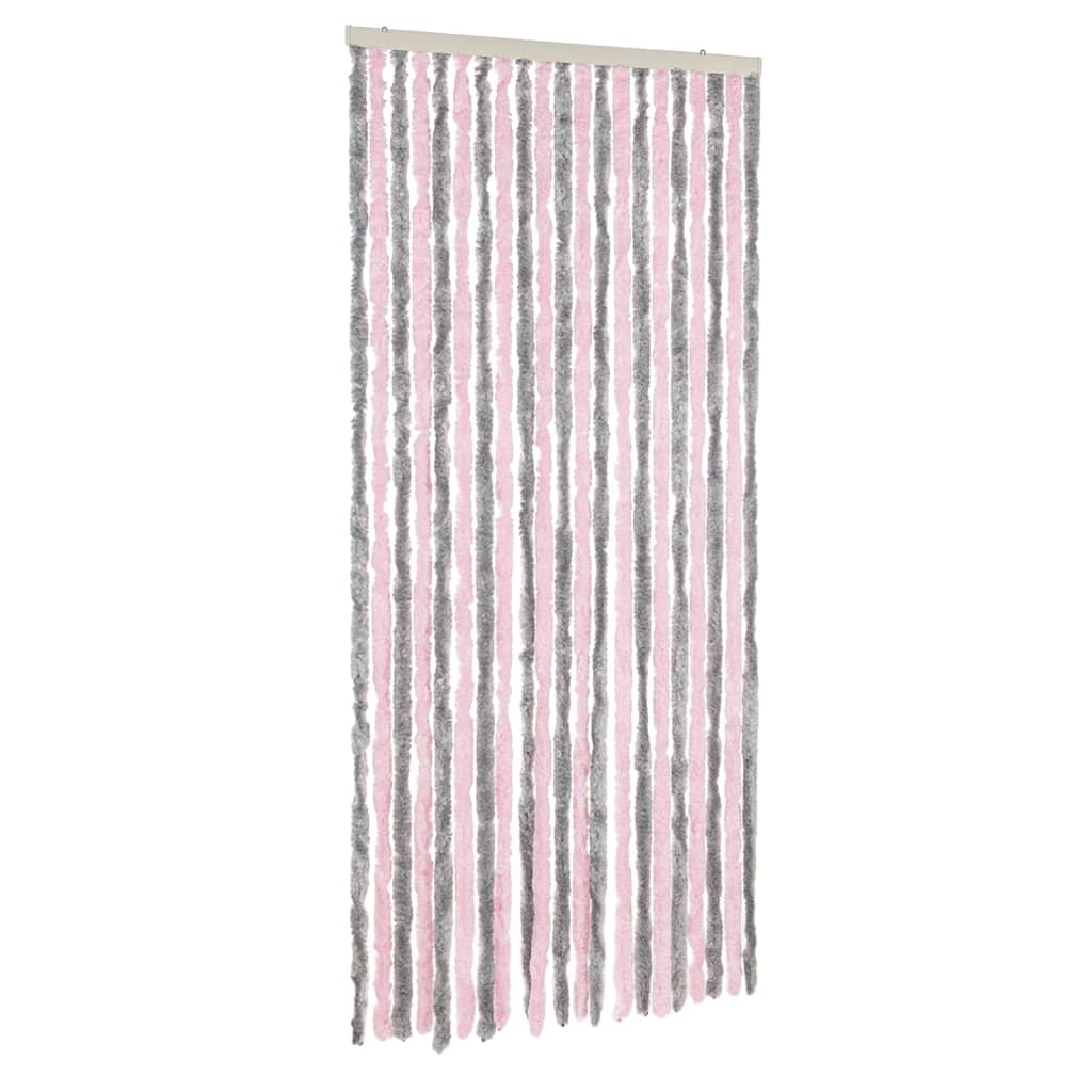 Fliegenvorhang Silbergrau und Rosa 100x230 cm Chenille