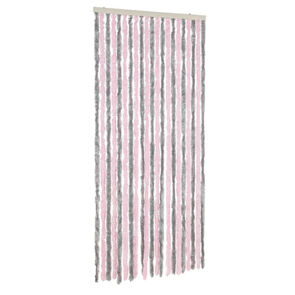 Fliegenvorhang Silbergrau und Rosa 100x230 cm Chenille