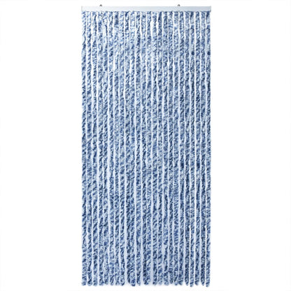 Fliegenvorhang Blau und Weiß 100x200 cm Chenille