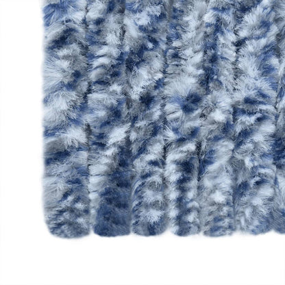 Fliegenvorhang Blau und Weiß 100x200 cm Chenille