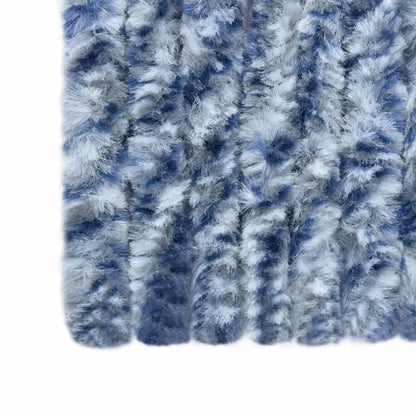 Fliegenvorhang Blau und Weiß 100x230 cm Chenille