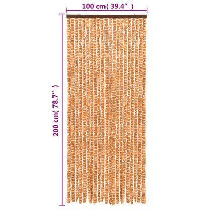 Fliegenvorhang Ocker und Weiß 100x200 cm Chenille