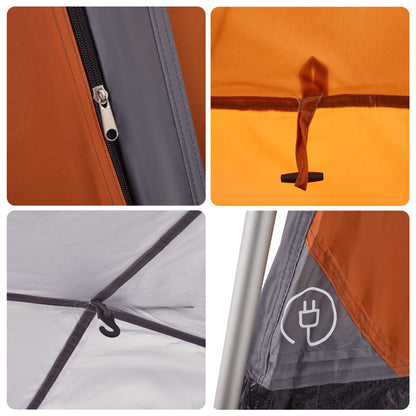 Campingzelt 4 Personen Grau und Orange Quick Release