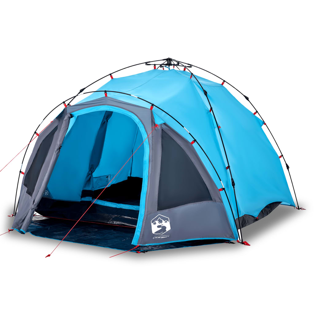 Kuppel-Campingzelt 3 Personen Blau Quick Release