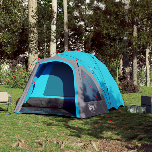 Kuppel-Campingzelt 3 Personen Blau Quick Release