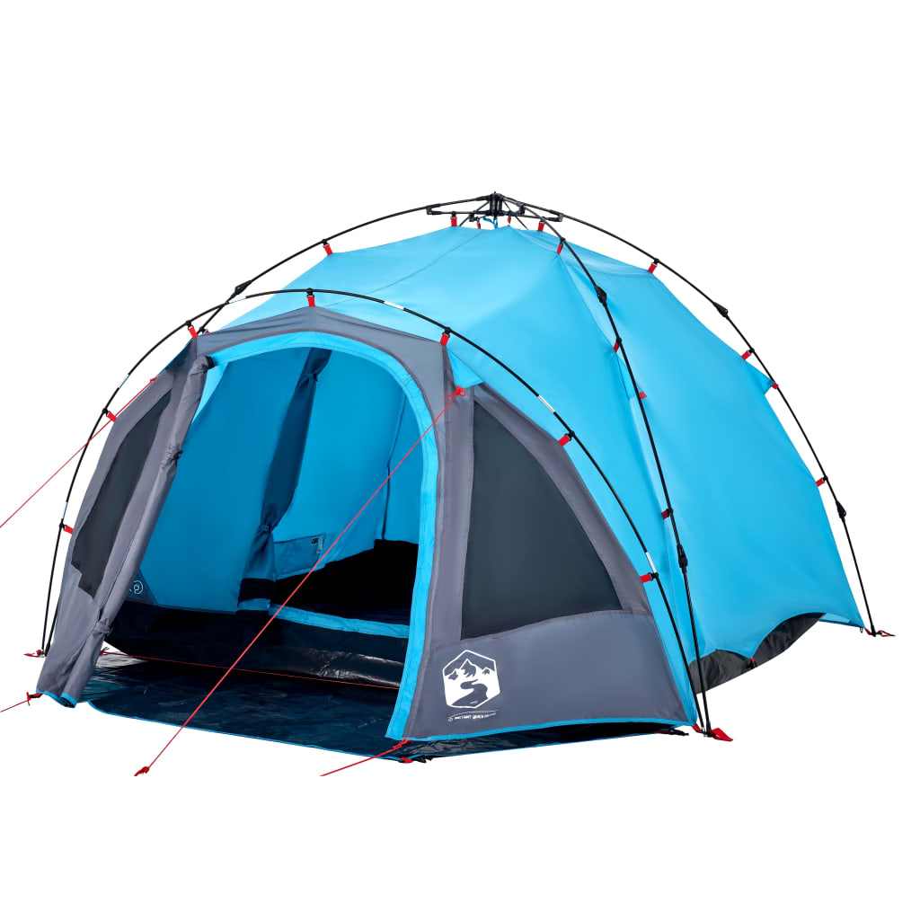 Kuppel-Campingzelt 3 Personen Blau Quick Release