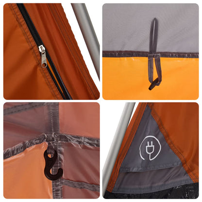 Kuppel-Campingzelt 4 Personen Grau und Orange Quick Release