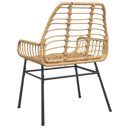 Gartenstühle 2 Stk. Braun Poly Rattan