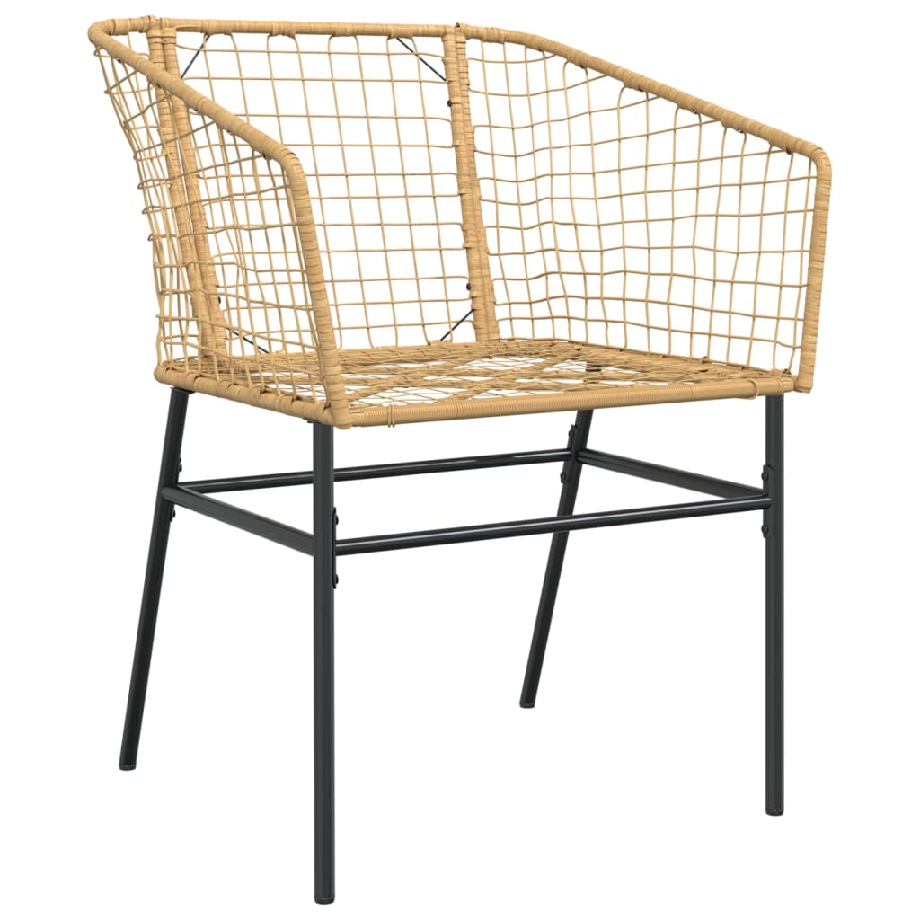 Gartenstühle 2 Stk. Braun Poly Rattan