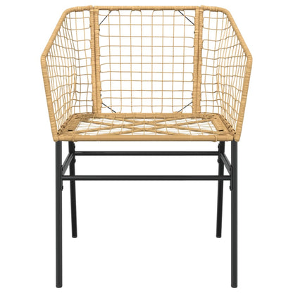 Gartenstühle 2 Stk. Braun Poly Rattan