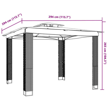 Pavillon mit Doppeldach Creme 2,94x2,94 m Stahl